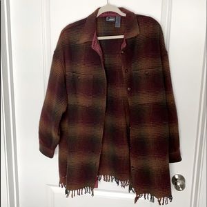 Fringe Shirt Jacket - Plaid